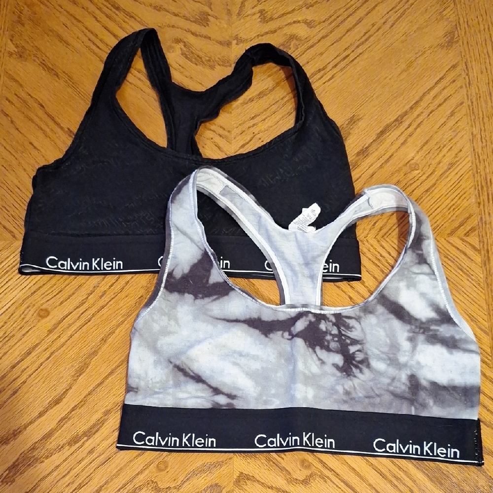 Calvin Klein Black and Tie-Dye Racerback Bras (Set of 2)